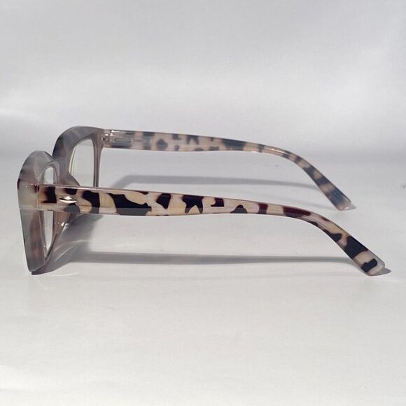 1097 Claudia 2.5 Oversize Light Tortoise Reading Glasses Square Concave Reade… - Picture 4 of 9